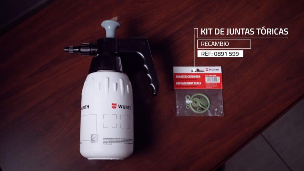 Guía de mantenimiento pulverizador de presión Würth.